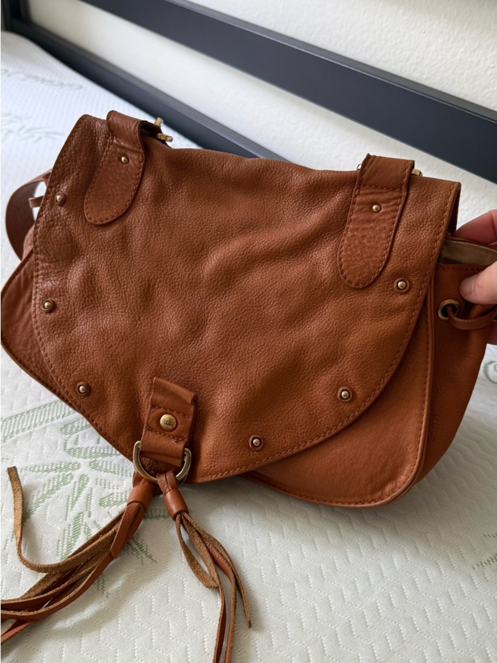 See By Chloe Brown Leather Crossbody Saddle Bag with Fringe - Picture 13 of 16